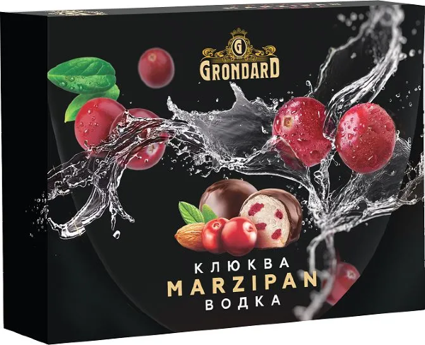№1 TM Grondard       (10186) Конфеты глазированные Марципановые Клюква и Водка, 98г  в Северске