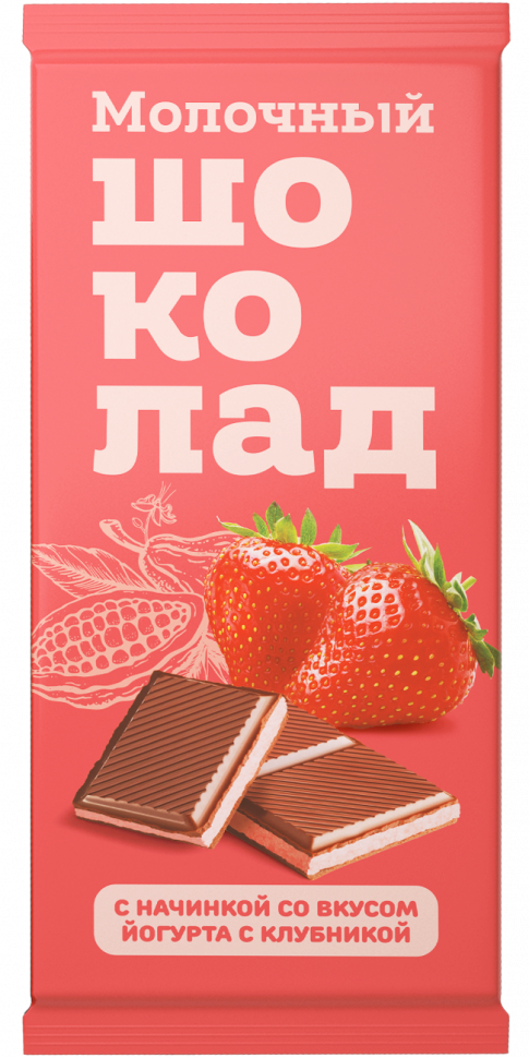  Меренга Шоколад молочный с начинкой Йогурт-Клубника,(блок 24шт по 80г)   в Северске