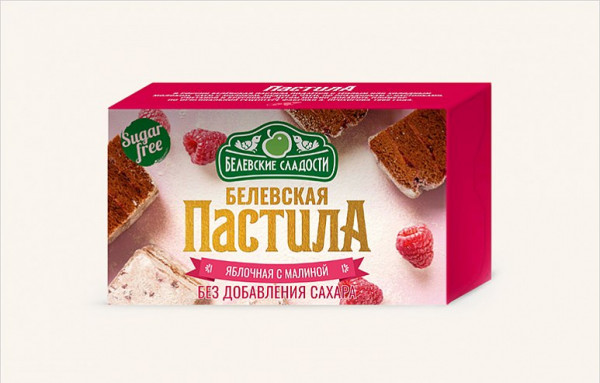 №2 Пастила  200г диетическая с МАЛИНОЙ, НОВЫЙ ФОРМАТ (4*50г)   в Северске