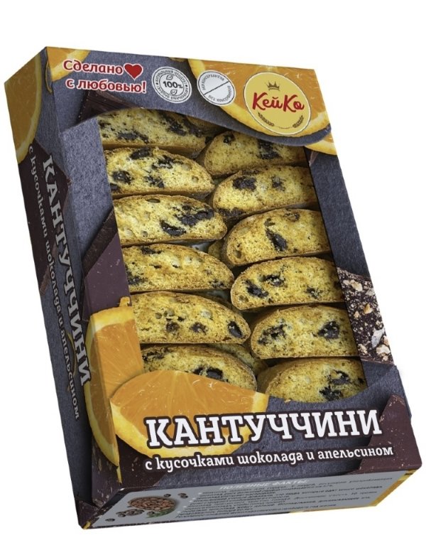 №3 Кей Ко Кантуччини с кусочками шоколада и апельсином, 200г   в Северске