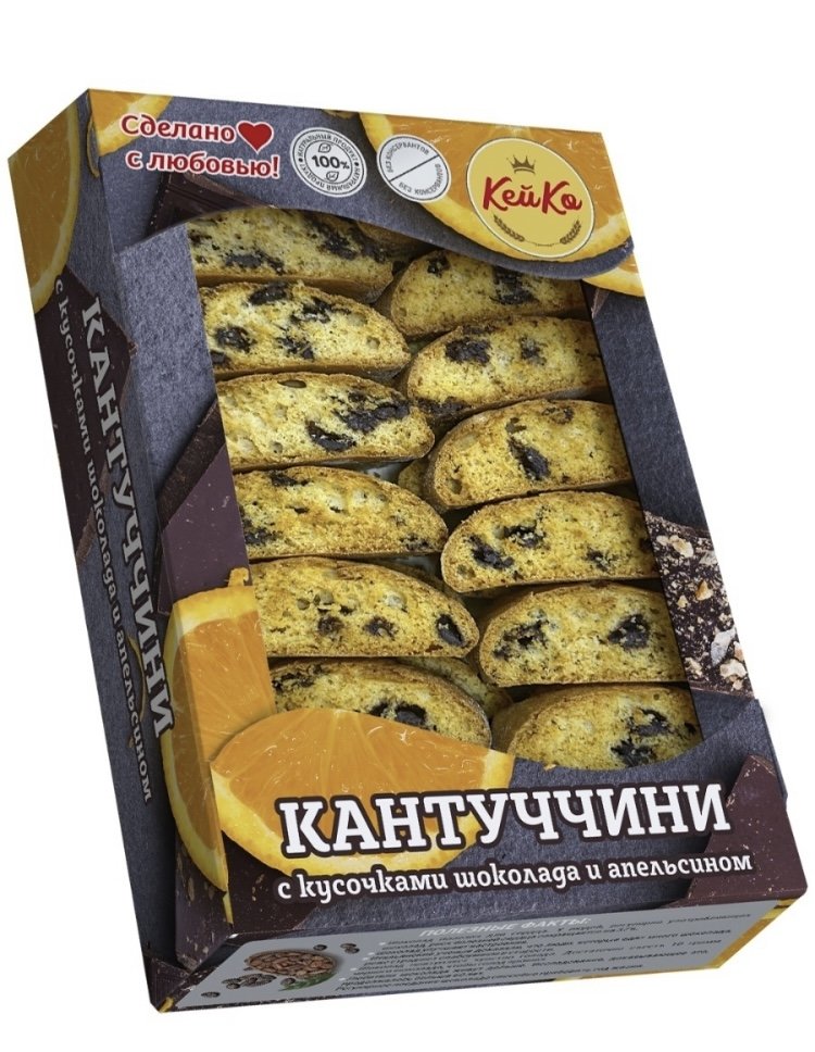  Кей Ко Кантуччини с кусочками шоколада и апельсином, 200г   в Северске