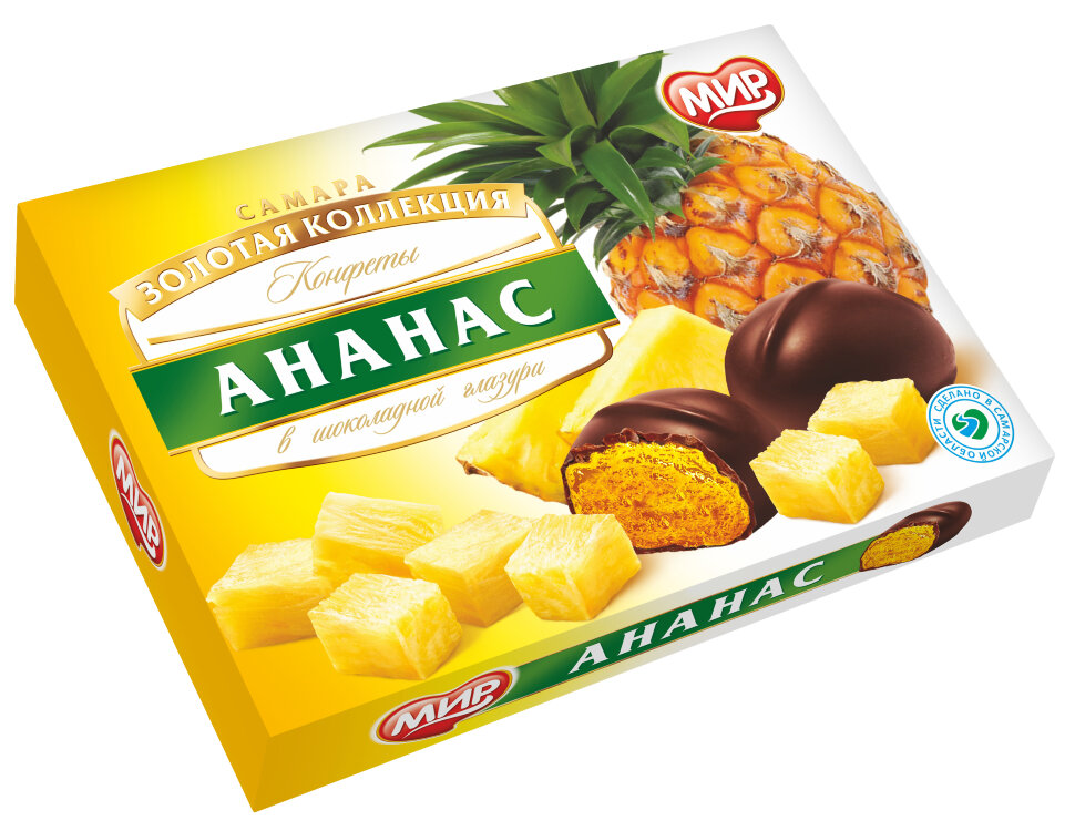  КФ МИР Ананас в шоколадной глазури 160г в Северске